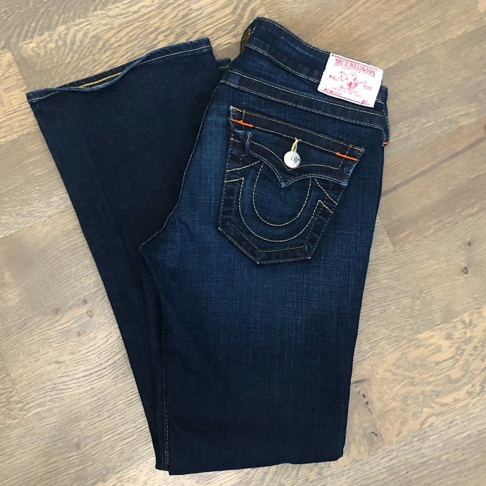True Religion Women's Dark Blue Boot Cut Jeans